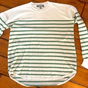 White and Green striped sweater